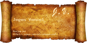 Jeges Vencel névjegykártya